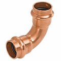 Beautyblade 0.5 in. Contractor Press Copper 90 deg Elbow, 10PK BE3306616